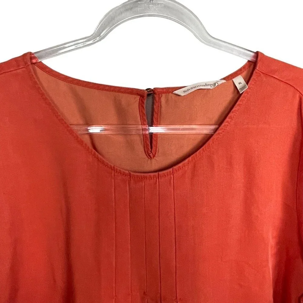 NWT Soft Surroundings Cusabo Emberglow Top Orange XL Lagenlook‎ Coastal Grandma